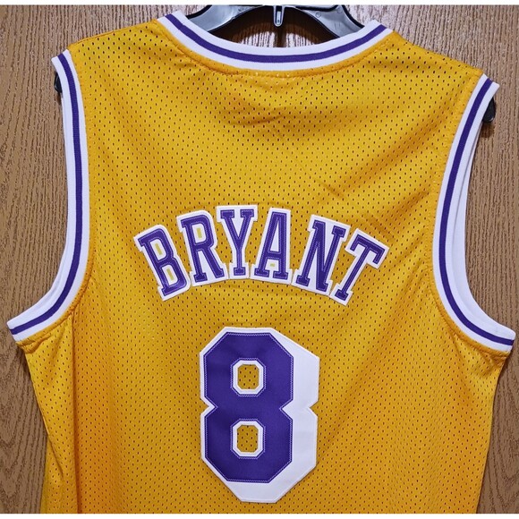 Kobe Bryant #8 (Mitchell/Ness)-(Lakers)-(Yellow)-(Jersey)-(New Cond.)-(XL)-$100 - Picture 7 of 13